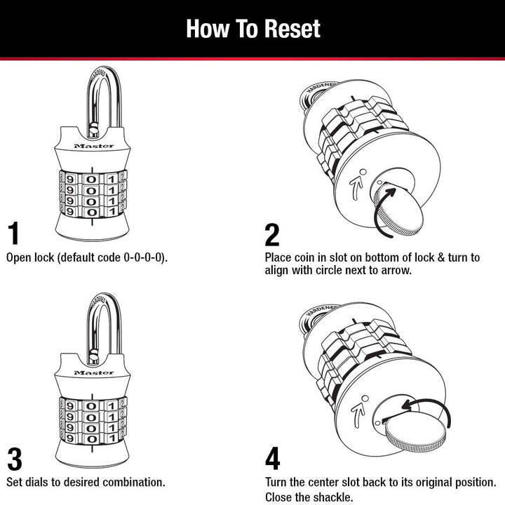 1535D Locker Lock Set Your Own Combination Padlock, 1 Pack, Colors May Vary