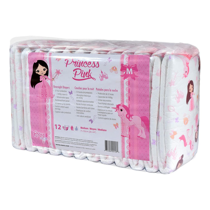 - Princess Pink - Overnight Adult Diapers (12 Pack) (Medium)