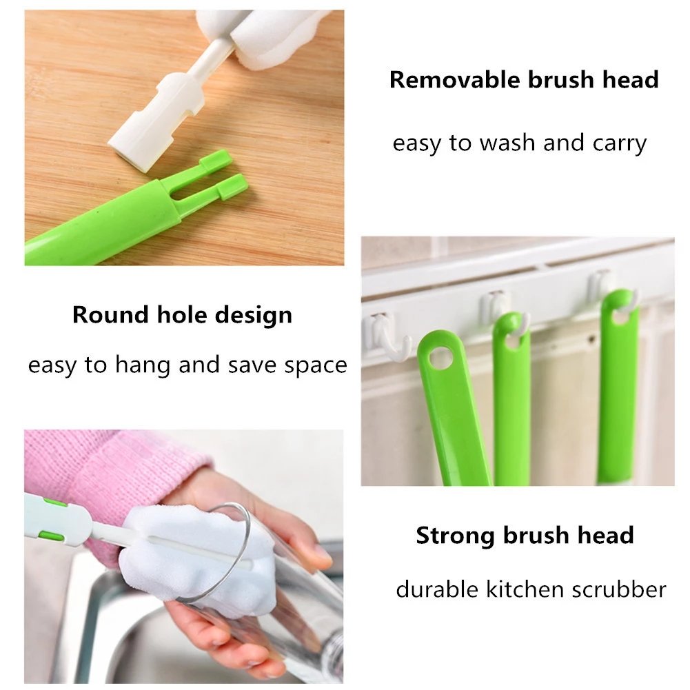 Water Bottle Brush Cleaner Sponge Long Handle Kitchen S