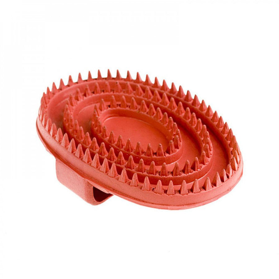 Horze Rubber Curry Comb - Size:Large Color:Red