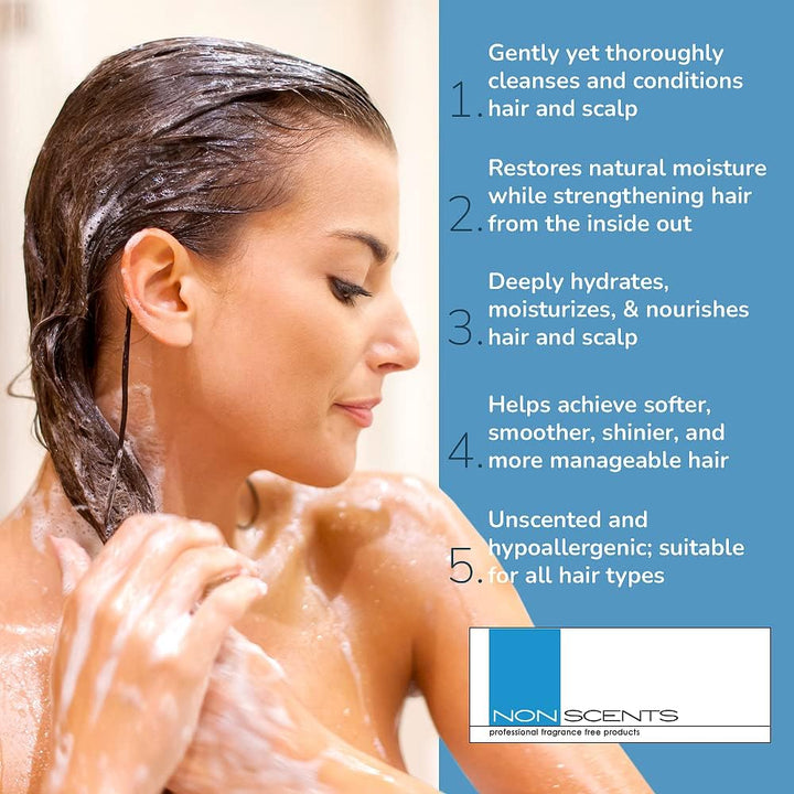 Nonscents Clean and Simple Shampoo- Truly Fragrance-Free &amp; Unscented. Great Lather Salon Quality, Hairstylist Approved Do You Have Allergies Try Nonscents and Breathe Easy