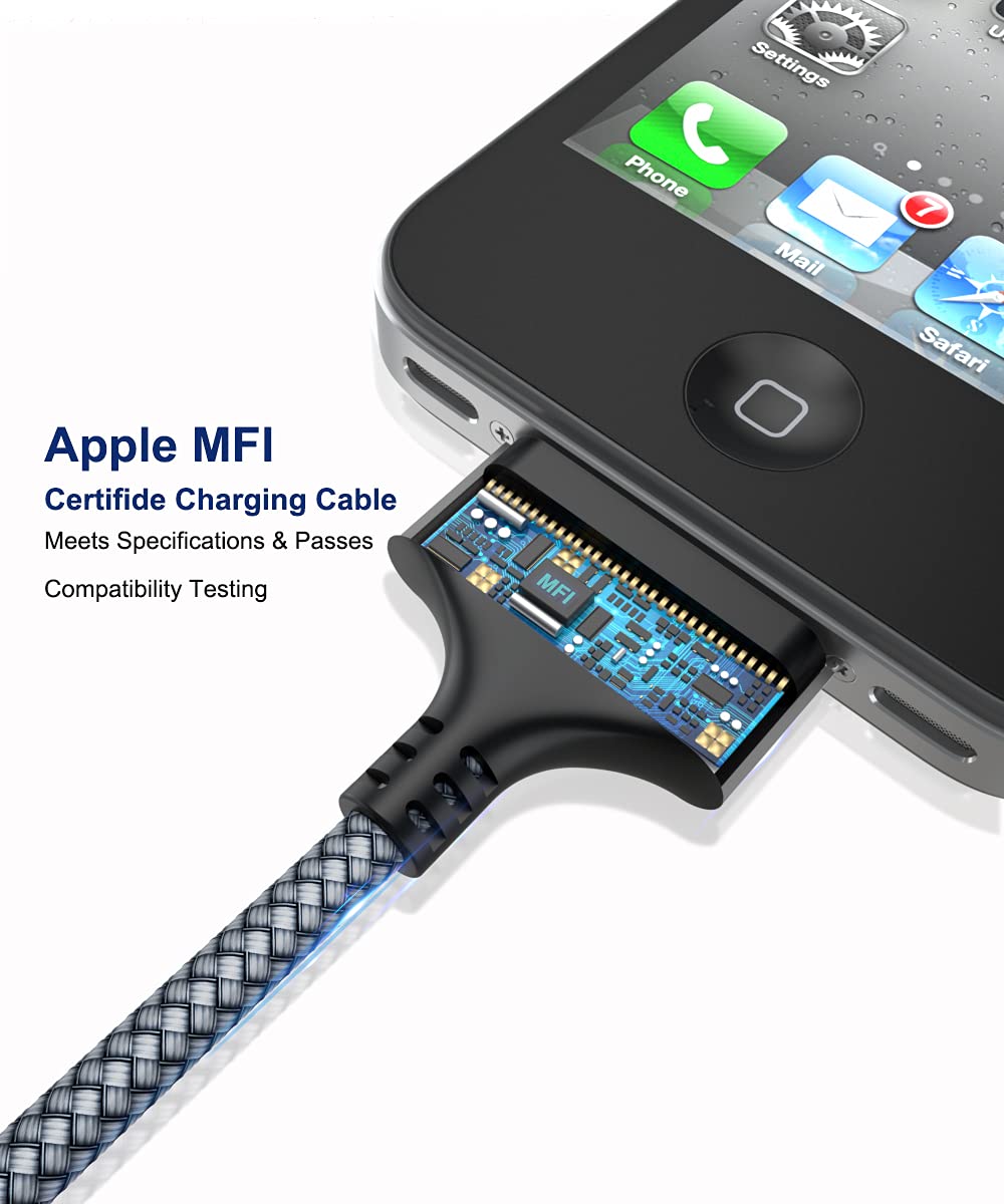 iPod Charger Cable 6.6FT 2PCS, Apple Certified 30Pin Charger USB Sync Cable,USB iPad 2 Charger High Speed Sync Charging Cord Cables for iPhone 4 4s 3G 3GS iPod Classic iPad 1 2 3 iPod Touch Nano