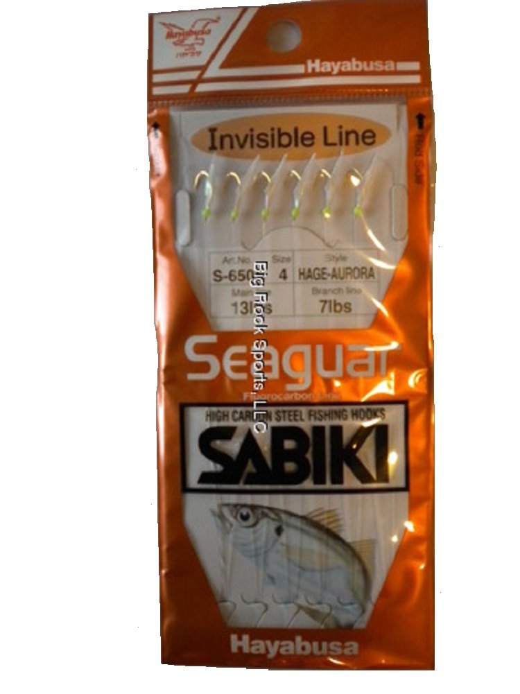 Hayabusa S-650E-4 Hage Aurora Sabiki Hot Hooks, Size 4