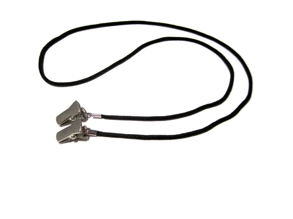Black Clip Eyeglass Chain, Eyeglass Holder, Eyeglass Cord, Eyeglass Strap, Silver Clips, 341