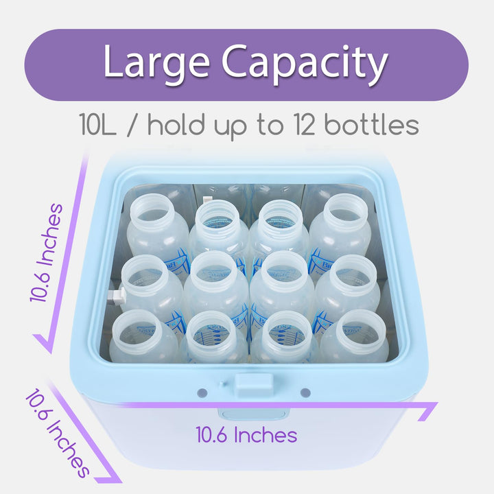 4-in-1 UV Light Sanitizer | UV-Clean Sanitizing and Dryer Pro | UV Sanitizer Box with Dual UV-C Lamps for Babies &amp; Whole Family | Large Capacity | Touch Control