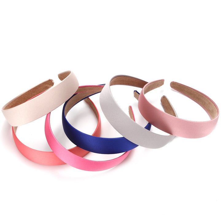 6 Pcs Bright Colors: Loneedy 6 Hard Headbands, 1 Inch Wide Non-Slip Ribbon Hairband For Women (6 Pcs Bright Colors)