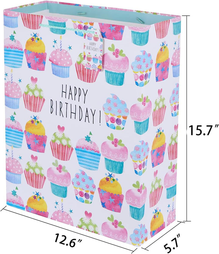 16.5 Extra Large Gift Bags for Birthdays Party with Tis