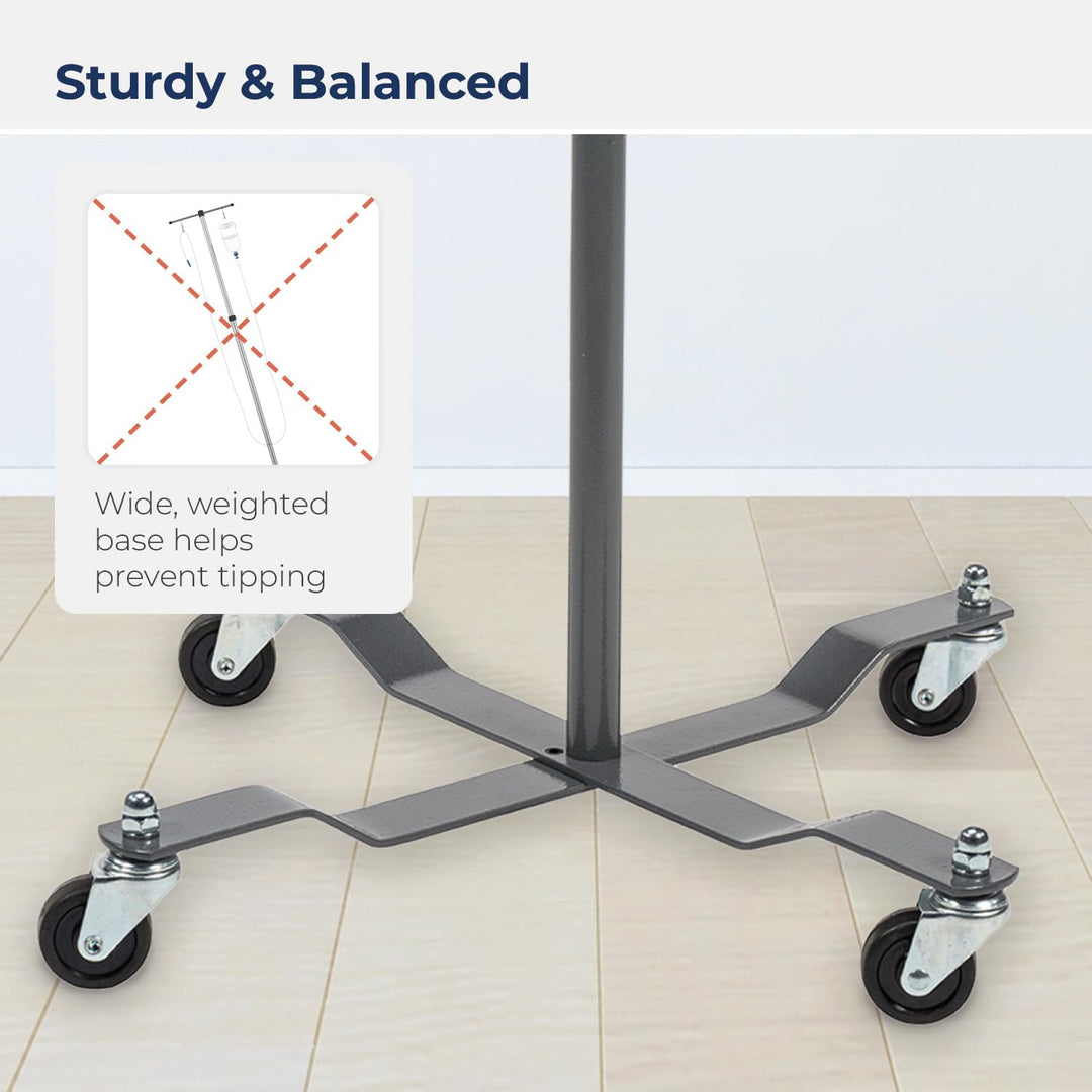 Economy Removable Top I. V. Pole, Silver Vein