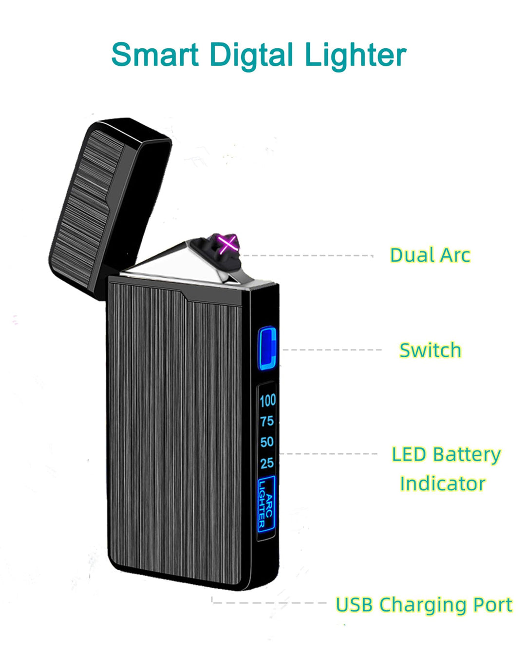 ULMCULM Electric Lighter, USB Rechargeable Lighter, Pla