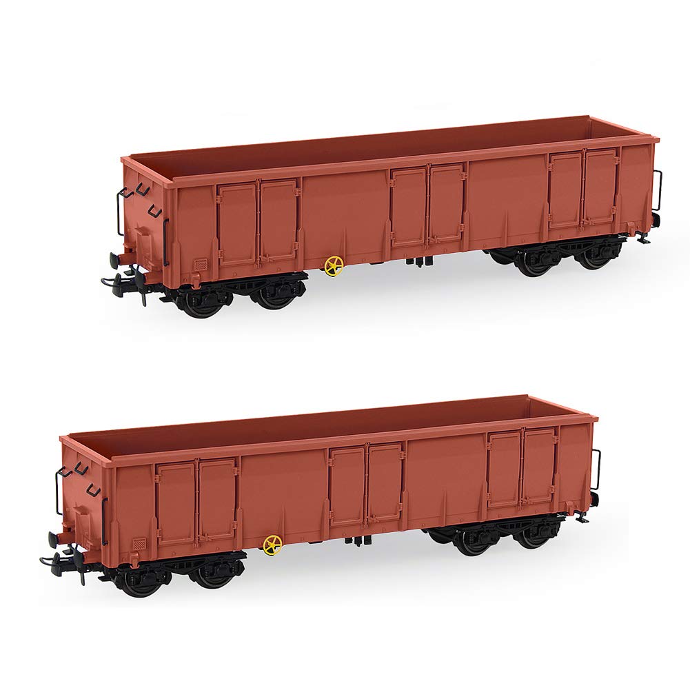 2pcs HO Scale High-Side Gondola Car 1:87 Railway Wagons Rollong Stock Container Carriage 1:87 Freight Car C8742WR-2-NUS