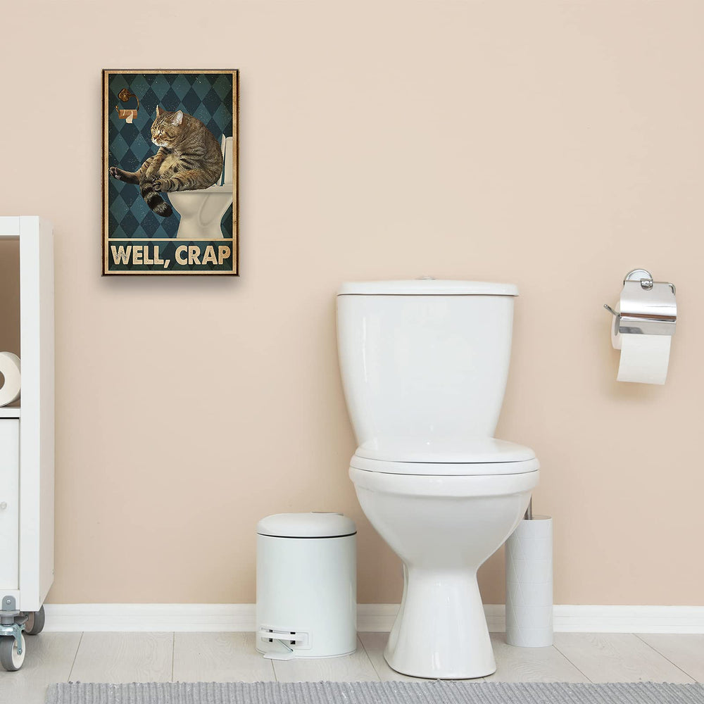 Baby Panda Poster Toilet Wall Art Sitting on Your Butt Napkin My Lady Cute Animal Painting Prints on Canvas for Rustic Bathroom Decor Unframed 12x18 inch(30x45cm)