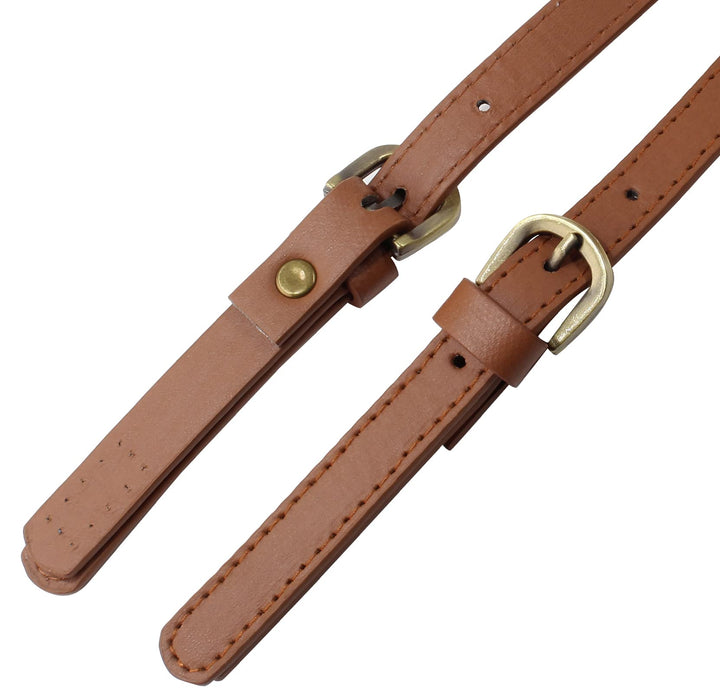 2 Pack 65cm to 71cm Adjustable Handbag Handles, Brown Leather Purse Strap Leather Shoulder Strap Purse Straps Replacement Purse Handles for Crossbody
