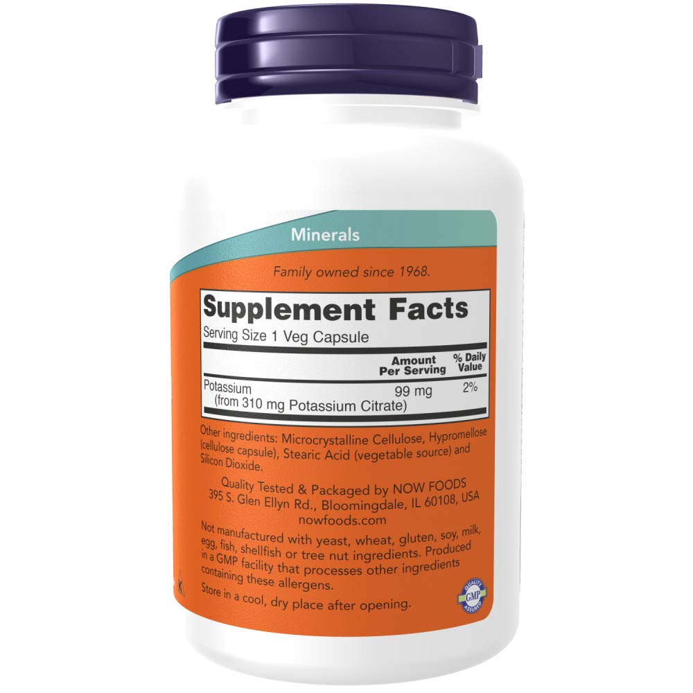 NOW Foods Supplements, Potassium Citrate 99 mg, Support
