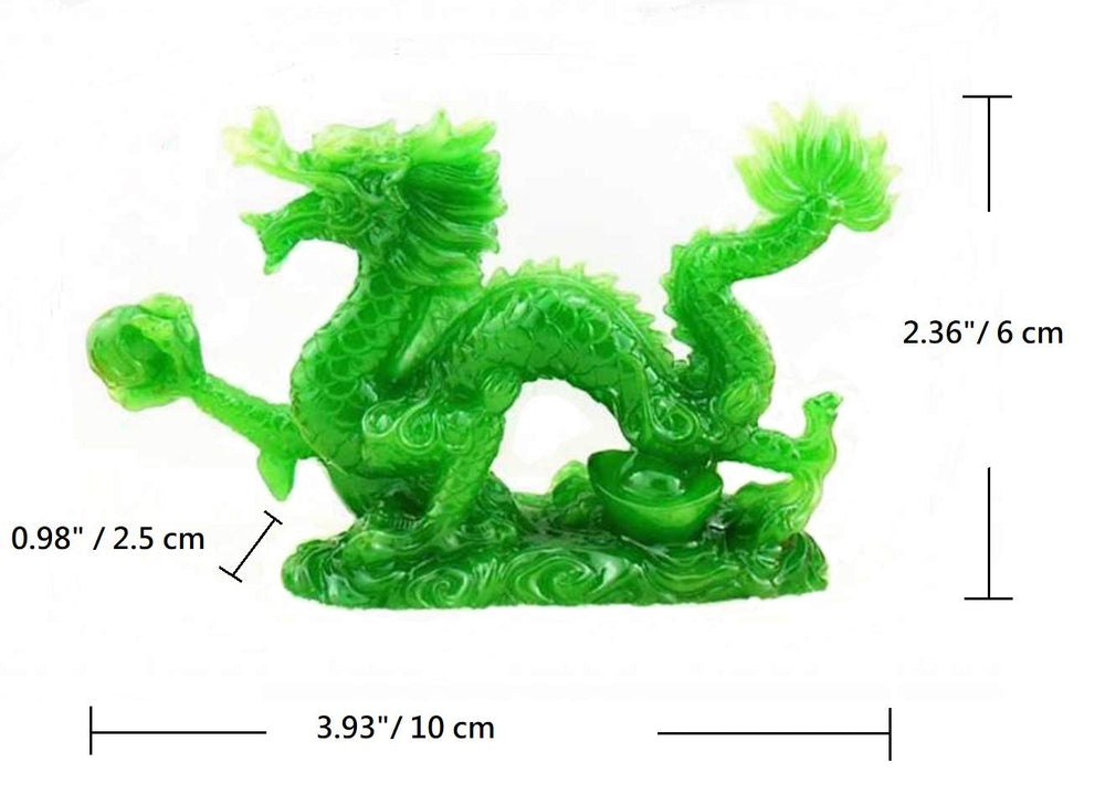 DMtse Chinese Feng Shui Dragon Lucky Jade Color Figurin