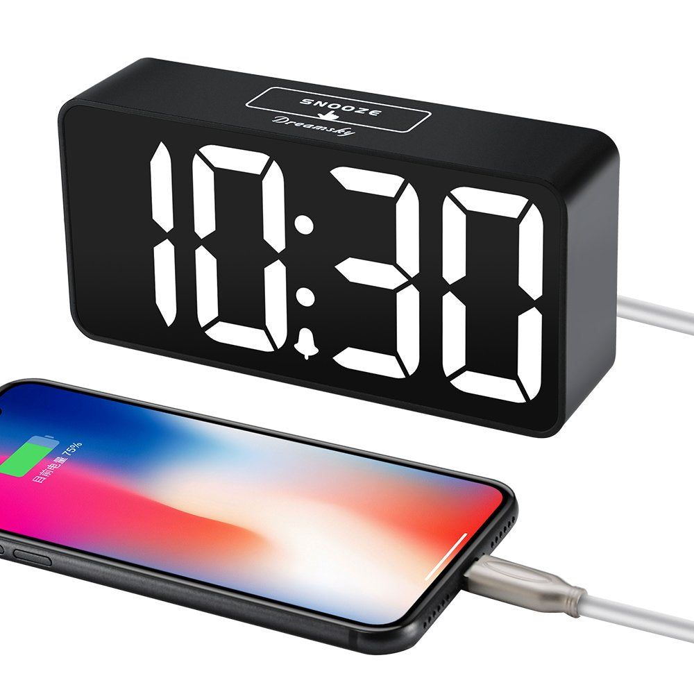 DreamSky Small Digital Alarm Clock for Bederoom, Large 