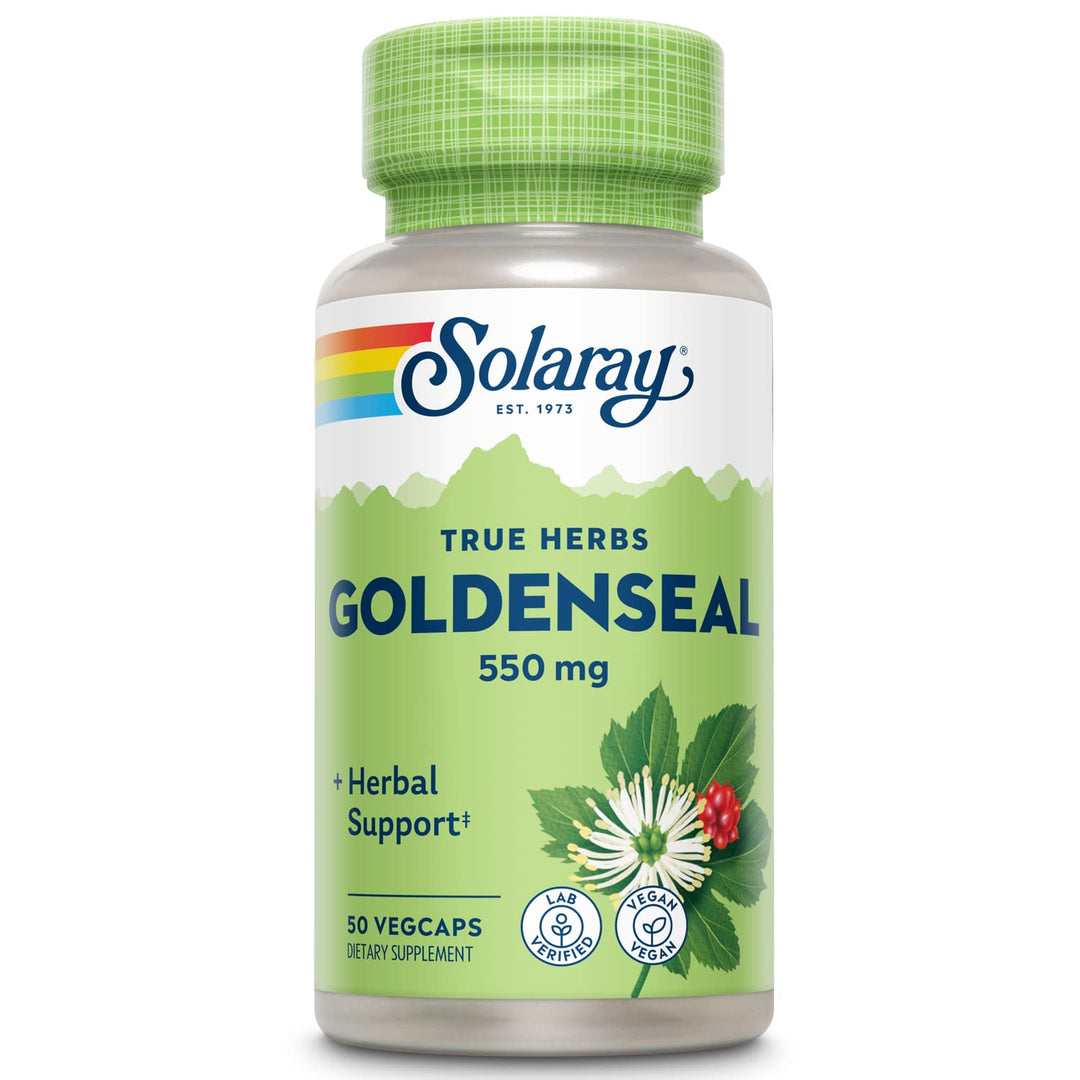 Goldenseal Root 550mg | Healthy Digestion, Immune Function &amp; Respiratory Support | Whole Root | Non-GMO, Vegan &amp; Lab Verified | 50 VegCaps