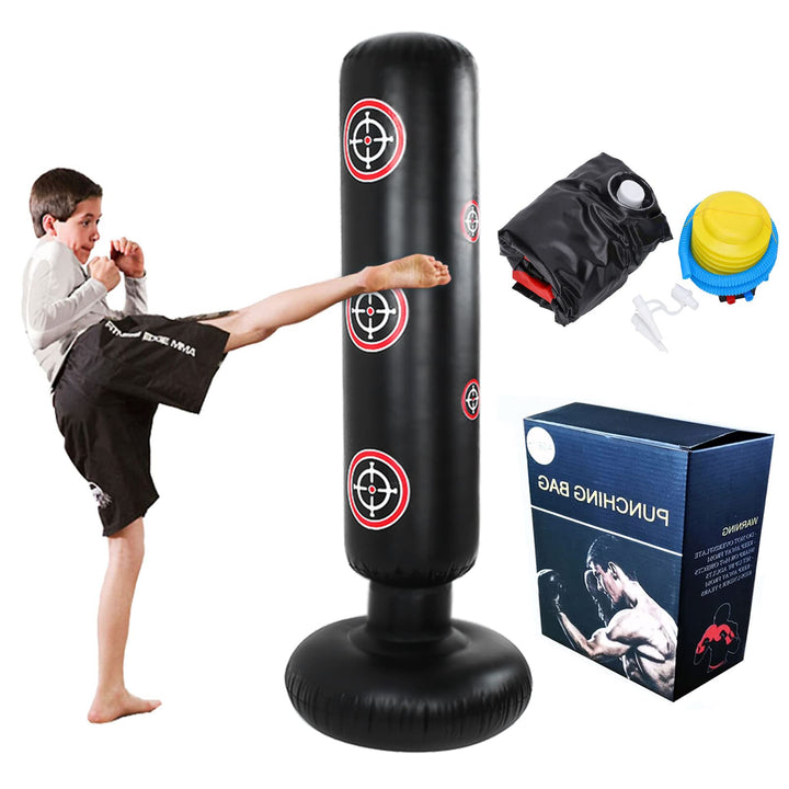 Inflatable Kids Punching Bag - ,Tall 5’ 3” Punching Bags for Kids,Free Standing Punch Bag,Punching Dummy Kids,Kick Boxing Bag with Air Pump Gift Box,Relieve Pent Up Energy in Kids (Target, 160)