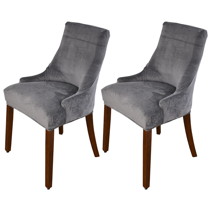 MIFXIN Velvet Wingback Side Chair Cover Slipcover Stret