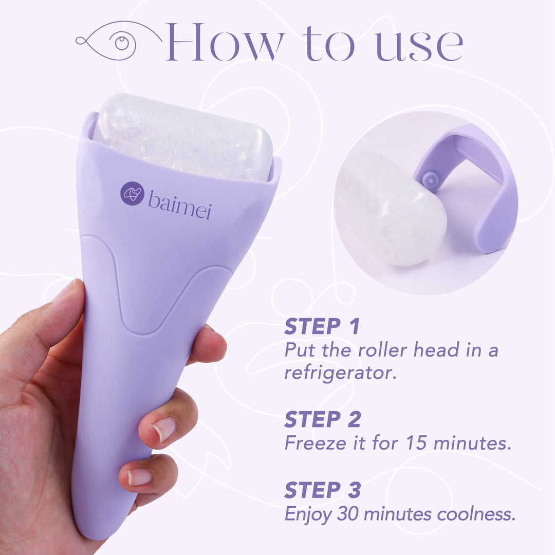 Ice Roller for Face &amp; Eye Puffiness Relief, Gua Sha Facial Tool Improves Fine Lines and Wrinkles