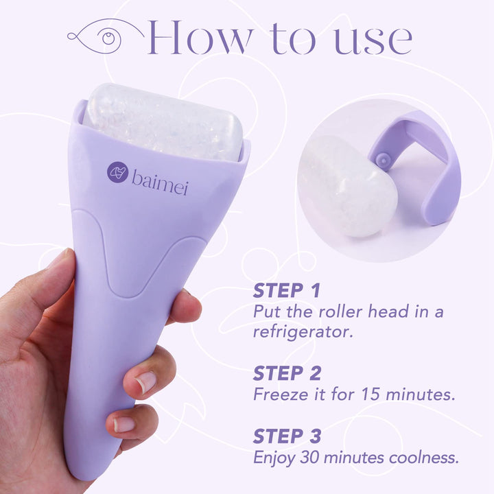 Ice Roller for Face &amp; Eye Puffiness Relief, Gua Sha Facial Tool Improves Fine Lines and Wrinkles