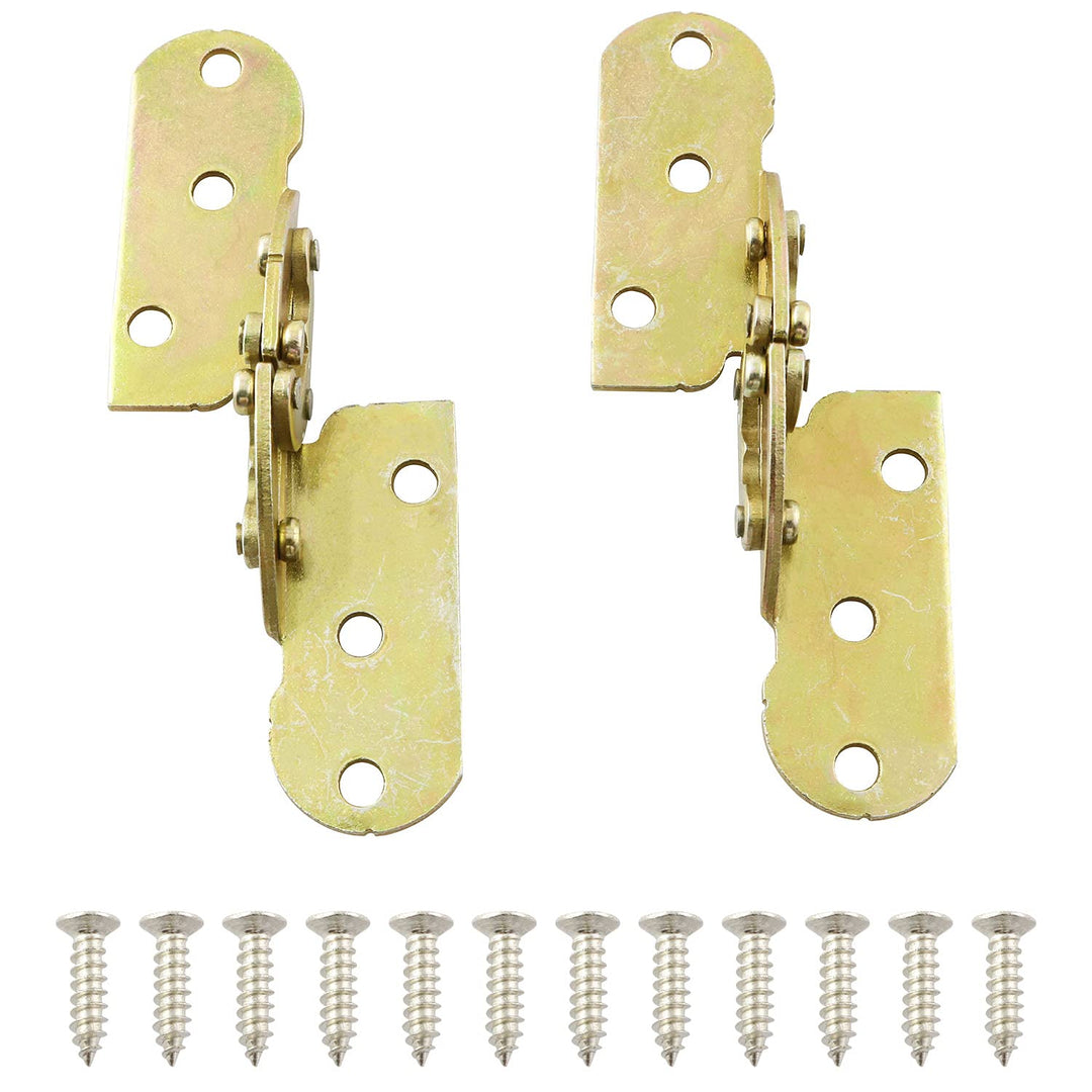 2PCS 180 Degree Flap Hinge Furniture Hardware Dining Table Rotating Hinge Folding Flap Hinge Hinge Cabinet Hinge (with 12 Screws)