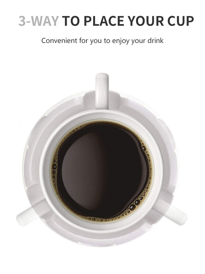 Anti-Spill Cup Holder, Drink Coaster with Anti-Slip Mat Fits Drink for Home Office Outdoors (White)