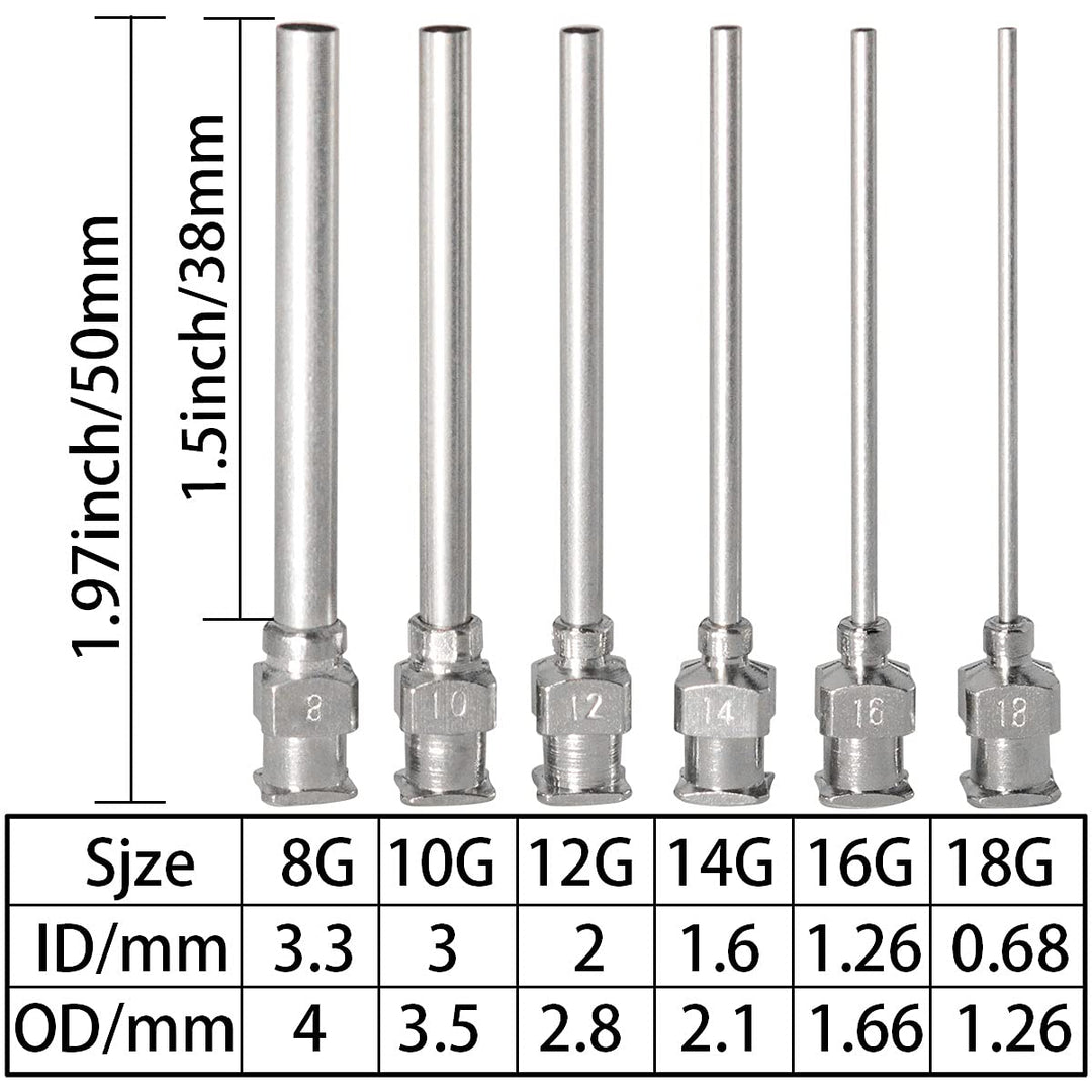 ITROLLE Dispensing Needle Set 12PCS 1.97inch/50mm Stain