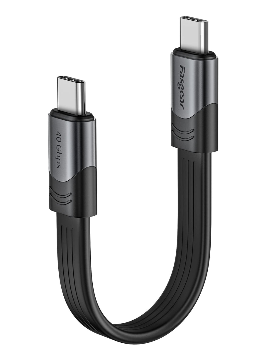 Short USB 4 Cable 6-inch/15cm 100W 40Gbps USB C to USB C Cable with 5K@60Hz Video Output Compatible for Thunderbolt 4/3 Port MacBook Pro Mac Mini External SSD Hub Docking Monitor Display eGPU