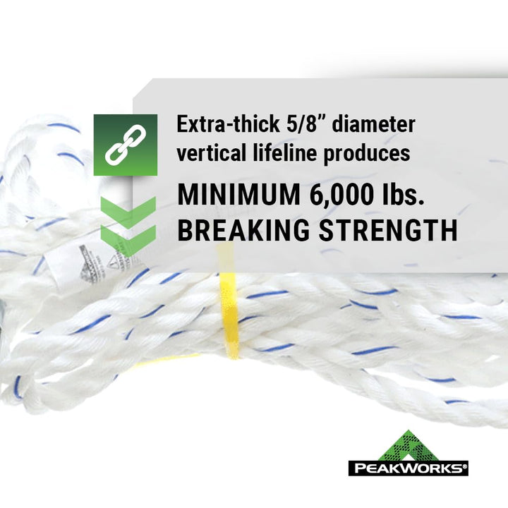 Fall Protection Safety Lifeline Rope Grab, 25 ft Vertical Cable, Galvanized Steel Snap Hook Harness for Climbing, Rescue, Hunting, Roofing