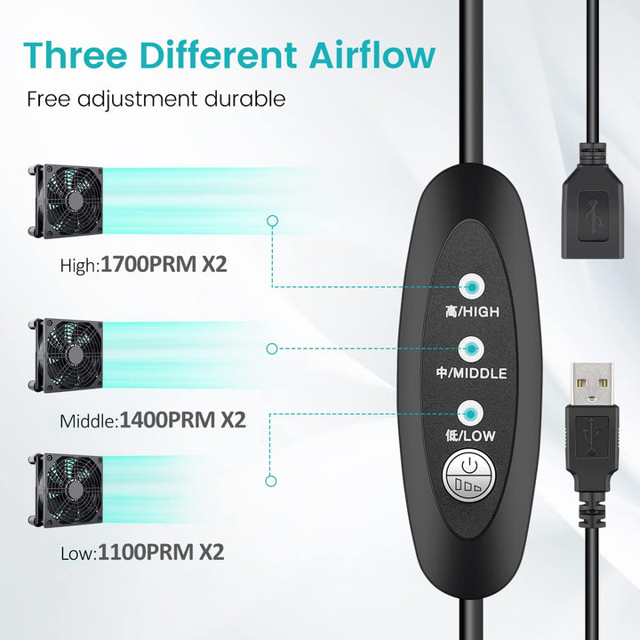 High Airflow Router Cooling Fan for Computer Cooler TV Small Box DC 5V USB Power 120mm 240mm Fan with Multi Speed Controller