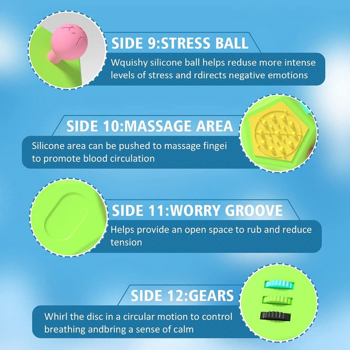 Fidget Dodecagon –12-Side Fidget Toys Cube Relieves Stress and Anxiety Anti Depression Cube for Children and Adults (B1 Green)
