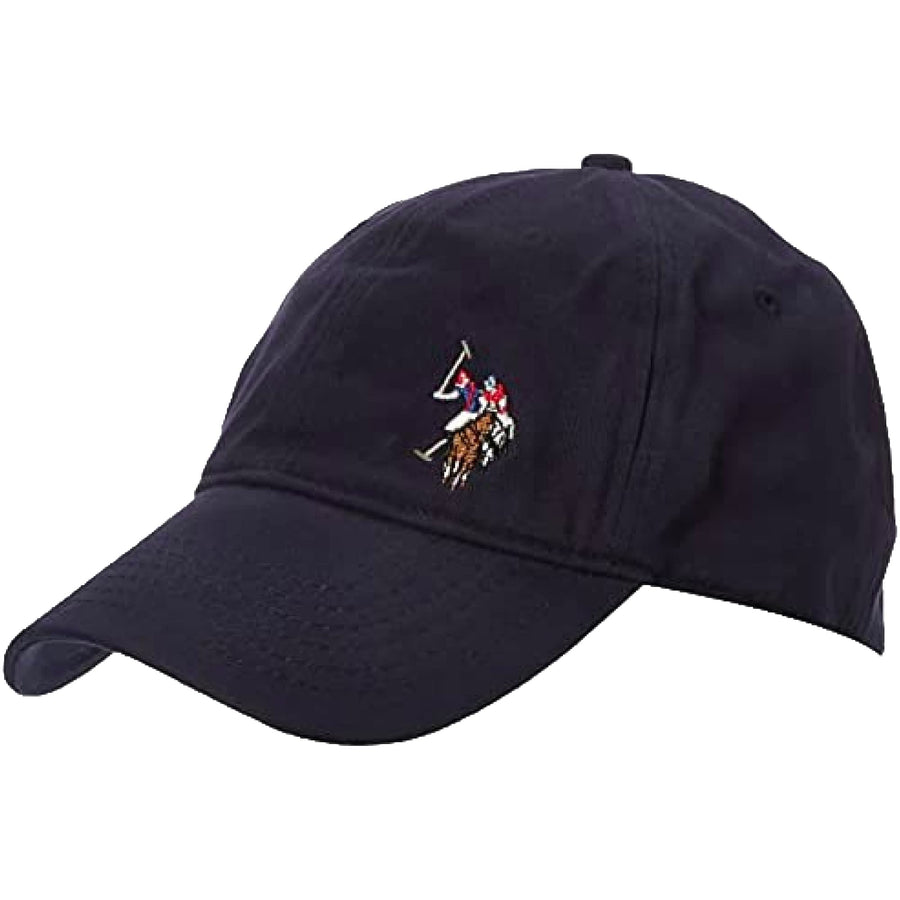U.S Polo Assn. Dad Hat, Adult Cotton Adjustable Baseball Cap with Curved Brim and Embroidered Horse Logo, Navy,One Size