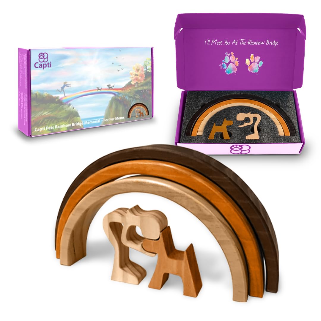 Rainbow Bridge Dog Memorial Gifts, Cat Memorial Gifts - I&#39;ll Meet You at The Rainbow Bridge - Pet Loss Gifts, Bereavement, Sympathy Keepsake Dog Mom, Dog Dad for Loss of Pet (Dog and Mom)