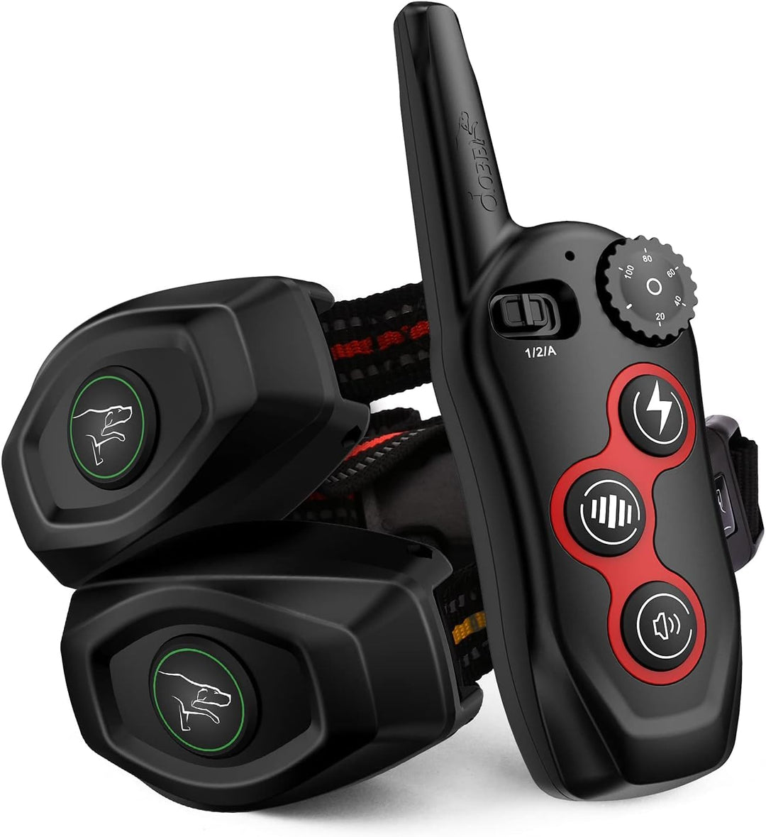 Dog Training Collar - 2 in 1 Rechargeable Remote Dog Shock Anti-Bark Collar w/3 Training Modes, Beep, Vibration, Shock 100% Waterproof, Up 1300Ft Range for Small Medium Large Dogs (Black + Orange)