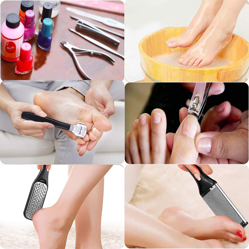 23 in 1 Pedicure Kit, Professional Manicure Foot Scrubber Nail Tools Supplies Set, Foot Exfoliator Scrub Callus Cuticle Dead Skin Remover for Feet, Toe Nail Clippers Foot File Scraper Rasp Care Kits