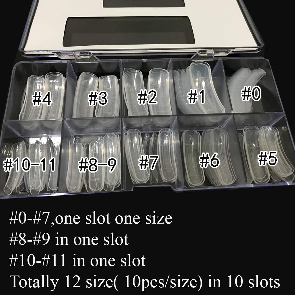120PCS/Case Dual Forms Nail Mold 12 Size With Scale Gift