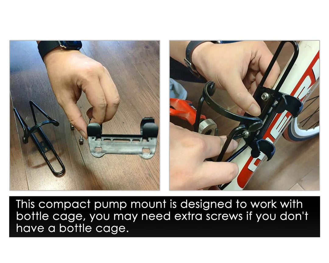 Mini Bike Pump Bracket (Note: Fits for Pump in Diameter 0.94-1.06 in/2.4-2.7 cm) Road Bike Hand Pump Holder Bicycle Frame-Mounted Pump Clip