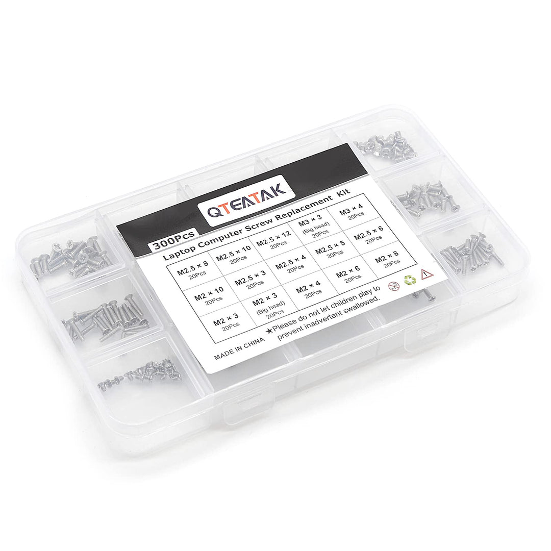 QTEATAK 300Pcs Silver Laptop Notebook Computer Replacem