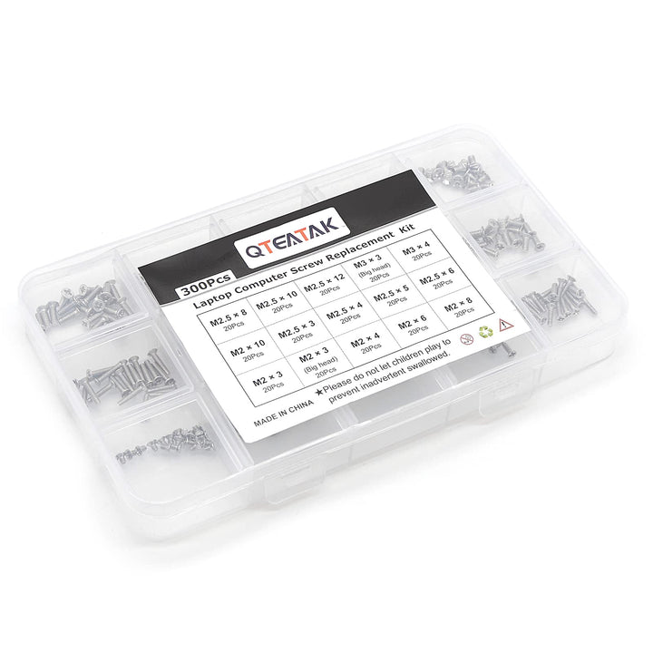 QTEATAK 300Pcs Silver Laptop Notebook Computer Replacem