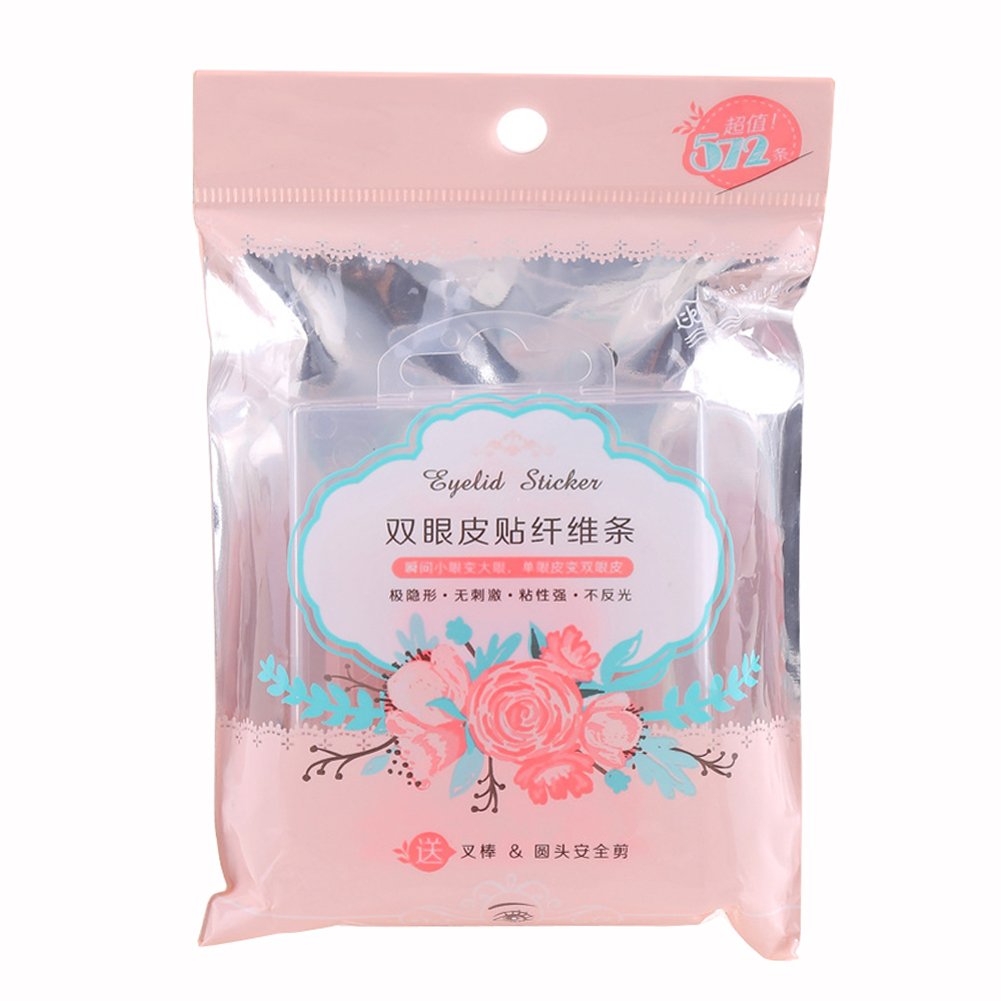 Scala Pro 572Pcs 0.5Mm Makeup Eyelid Double Sided Tape Big Eye Decoration Invisible Double Fold Eyelid Shadow Sticker Double Eyelid Tape Tool(With Fork Rods, Scissors)