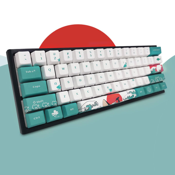 Custom Keycaps-Keycaps 60 Percent, Suitable for GK61/GK64/RK61/Anne/GH60 /ALT61 Mechanical Keyboards, 71 Key Set, OEM Profile PBT Keycaps (Coral Sea Keycaps)