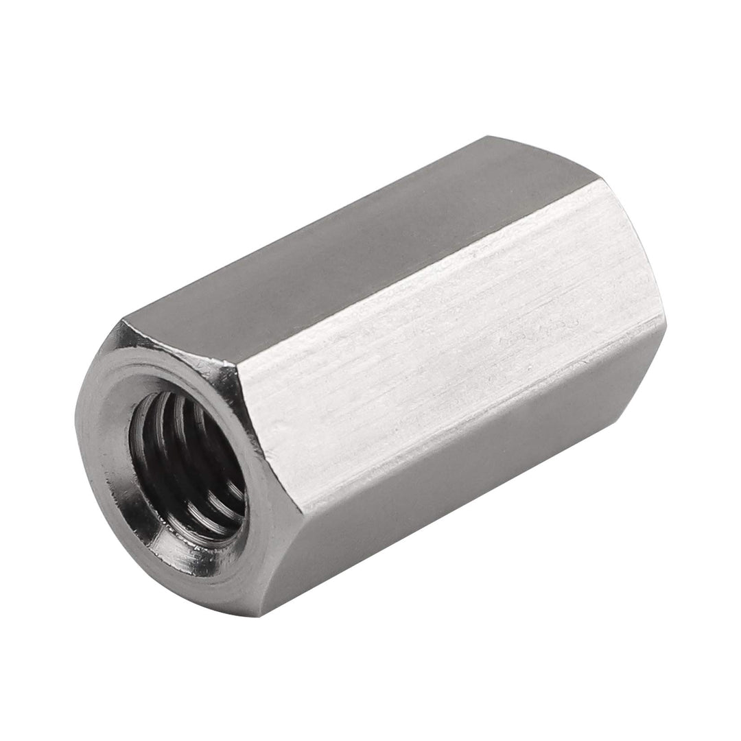 Pack of 8 M6 X 1.0-Pitch 25mm Length Hex Width 10mm Metric Hex Coupling Nut 304 Stainless Steel Rod Coupling Nuts