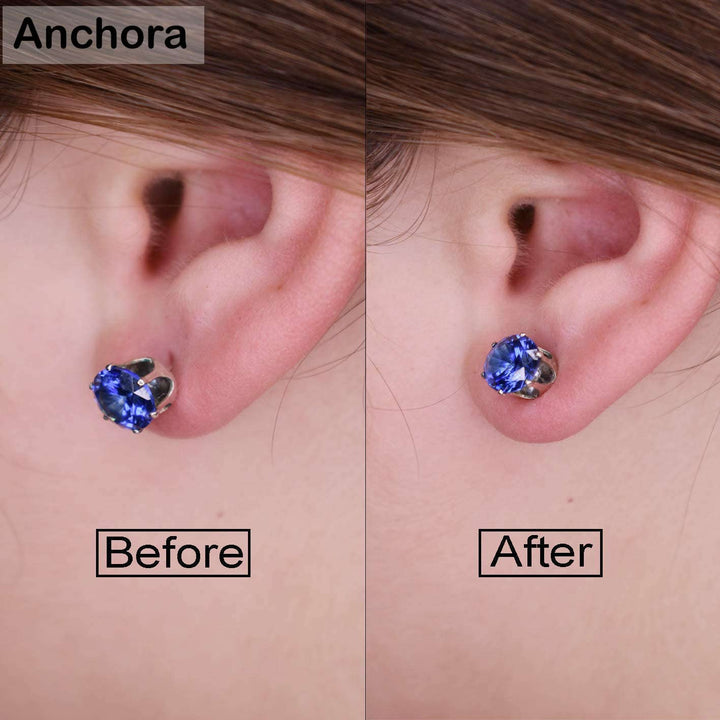 ANCHORA Original Magic Earring Backs for Droopy Ears | Earring Lifters for Heavy Earring | Earing Lifter Backs BAX | Earlobe Secure Clear Miracle