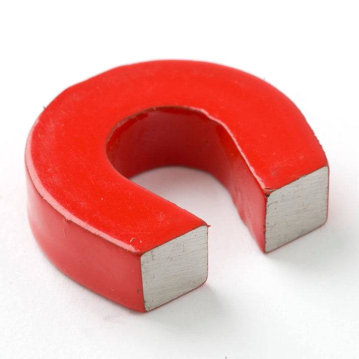 Alnico Horseshoe Magnet (One 1 Inch High Red Small Magnet) and One Keeper. Item 731014. Science Magnets for Kids (Ages 8+). Kids Magnets/Kid Magnets/Magnet for Kids/Classroom Magnets
