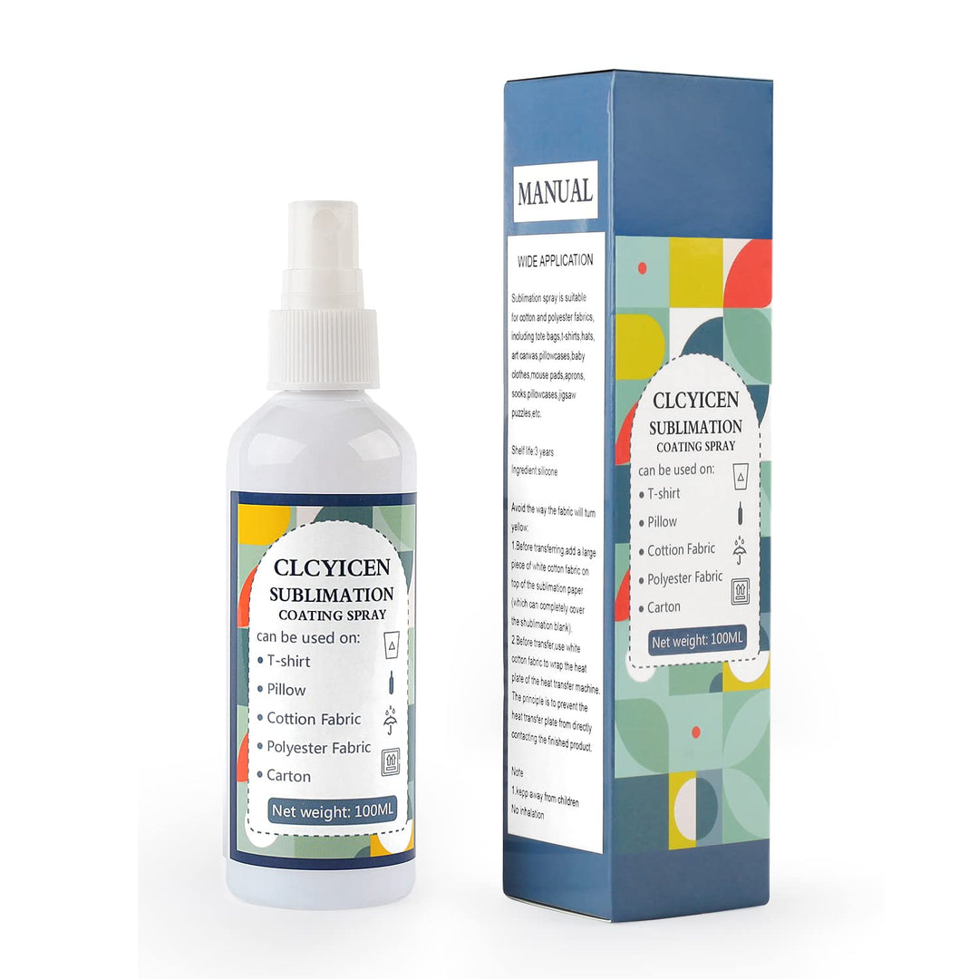 Sublimation Spray for Cotton Shirts, Including All Fabric, Handbags, Canvas, Backpacks, Beautiful More Vibrant Colors, Easy Subli for Sublimation, Strong Waterproof and Super Adhesion(100ml)
