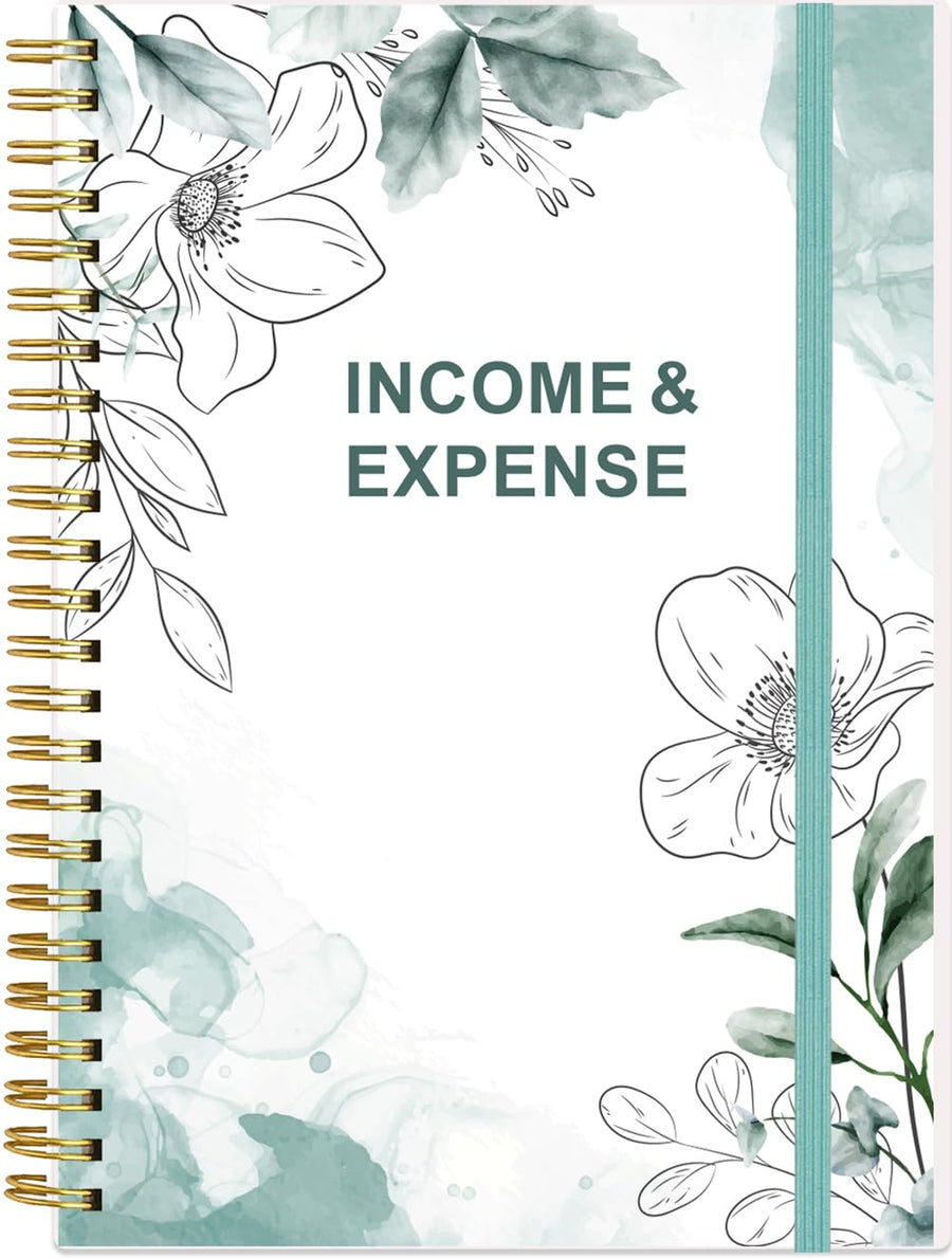 Income & Expense Log Book - Income and Expense Ledger Book for Small Business, 60 Sheets(120 Pages) Accounting Bookkeeping Tracking Ledger Log Book for Woman and Man, 5.8 x 8.5,Teal