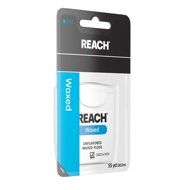 REACH Unflavored Waxed Dental Floss, 55 yds (Pack of 2)