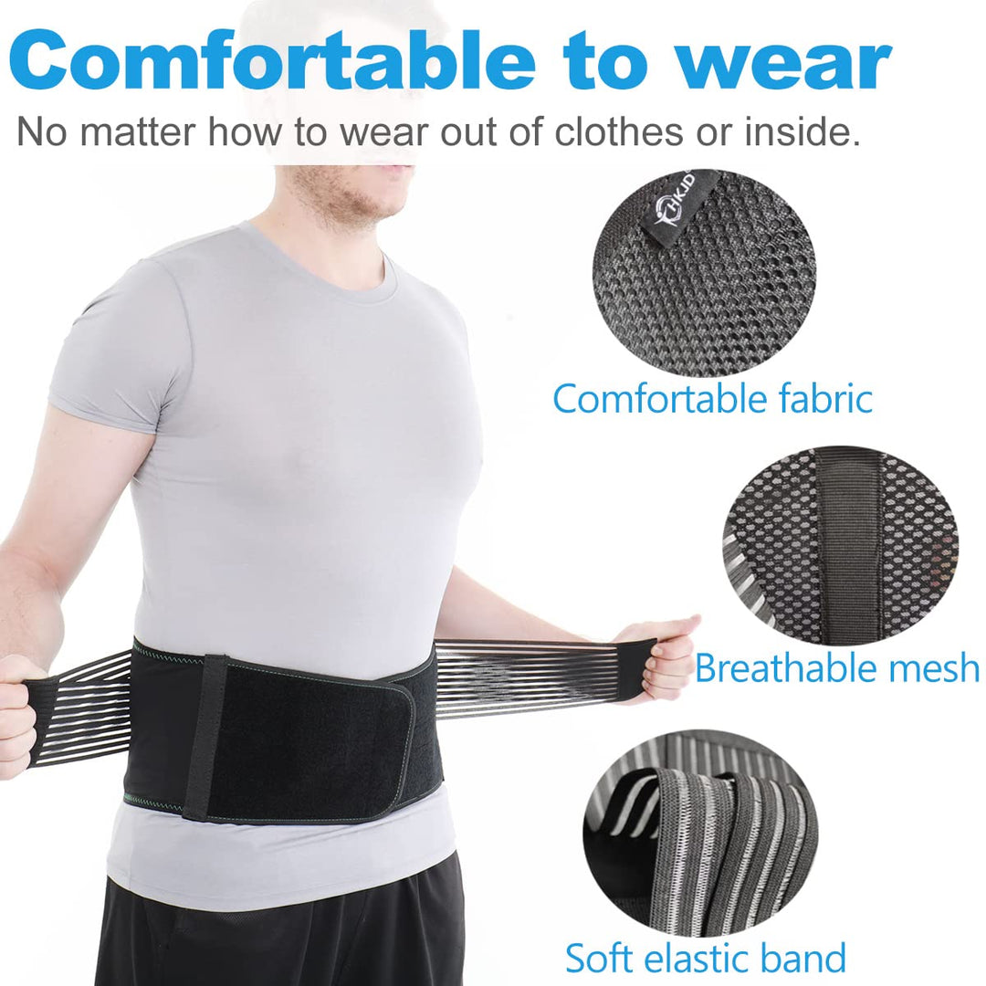 HKJD Back Brace for Lower Back Pain Relief, Breathable 