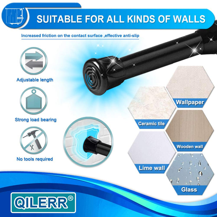 QILERR Tension Rods 28 to 48 Inches 6 Pack Adjustable E
