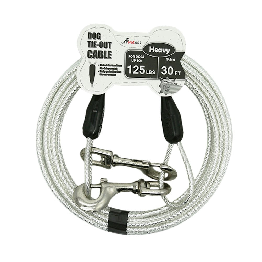 30ft Reflective Tie-Out Cable for Heavy Dogs Up to 125 Pounds